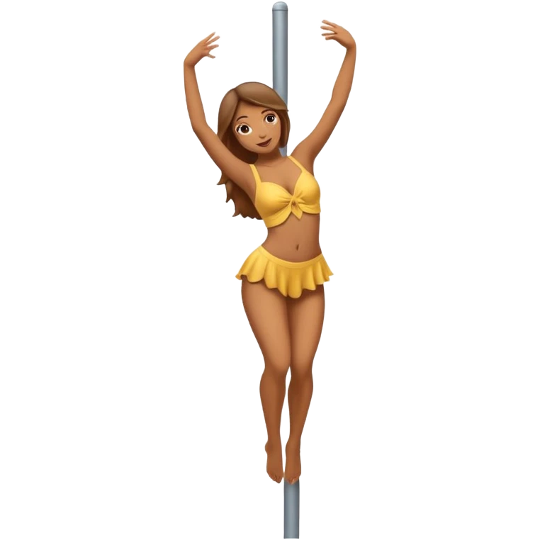 necesito un emoji con las texturas de los emojis realistas de los iphone, que sea una mujer semi desnuda bailando en un caño emoji
