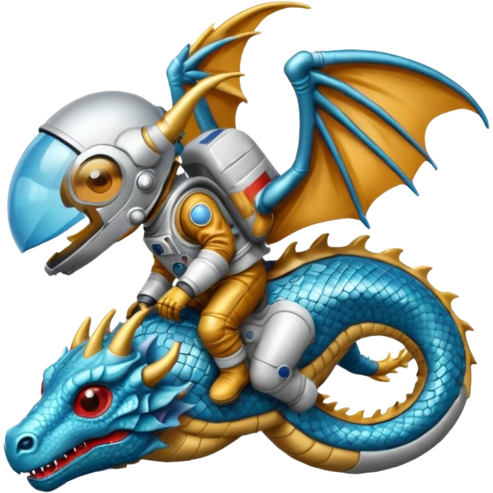 closed helmet astronaut riding dragon emoji