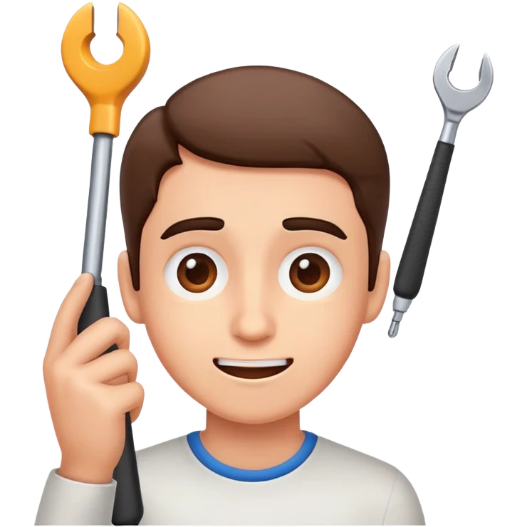 Happy and confused looking at the tool  emoji