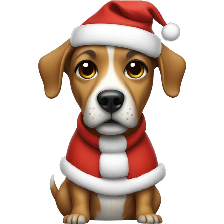 Dog wearing santa costume emoji