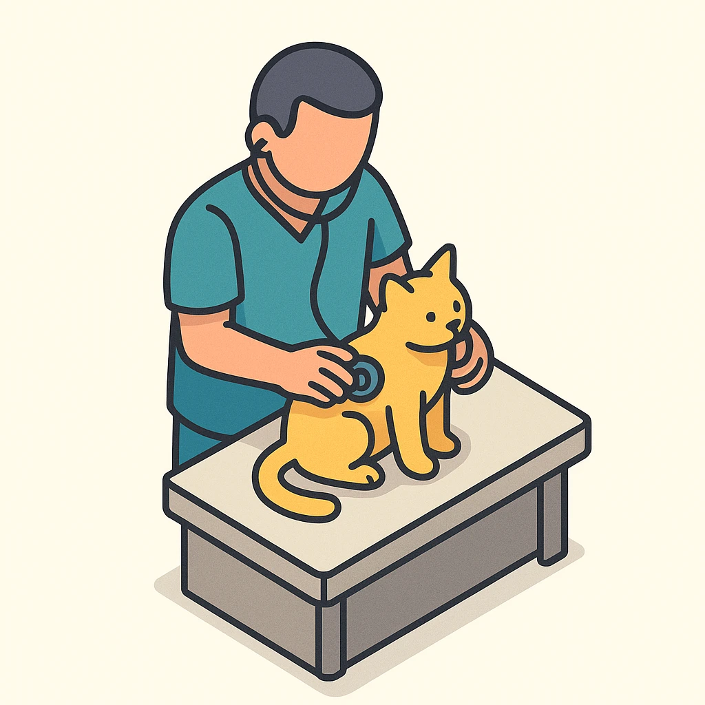 veterinarian examining a cat emoji