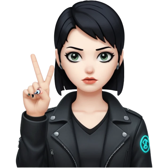 middle finger cyberpunk emoji