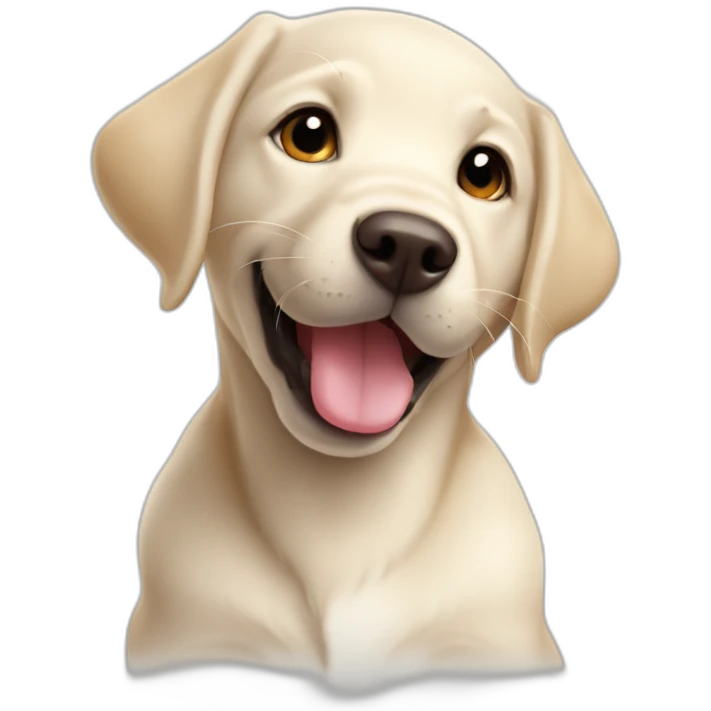 Happy white baby labrador mix emoji