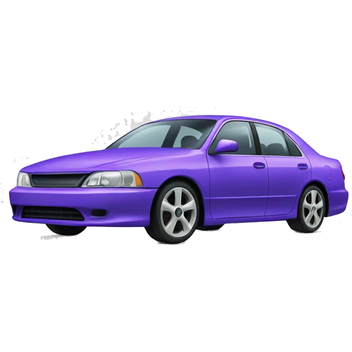 purple Sedan with tall blue rims  emoji