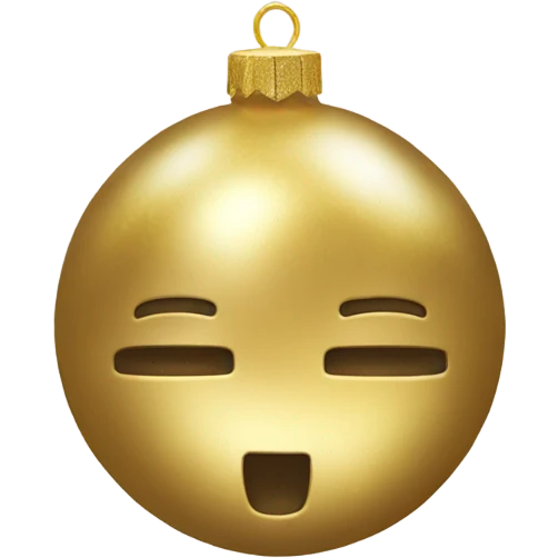 Realistic metallic Christmas gold ornament emoji