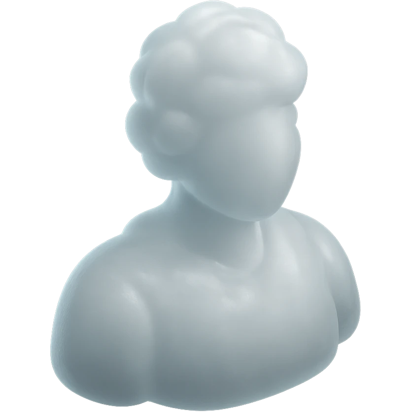 A person from the shoulders up, entirely composed of fluffy white convex clouds emoji