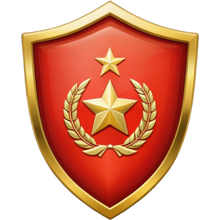 generate a very realistic shield metal with the USSR flag emoji