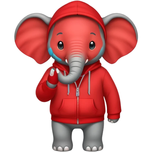 An elephant with a red hoodie on emoji