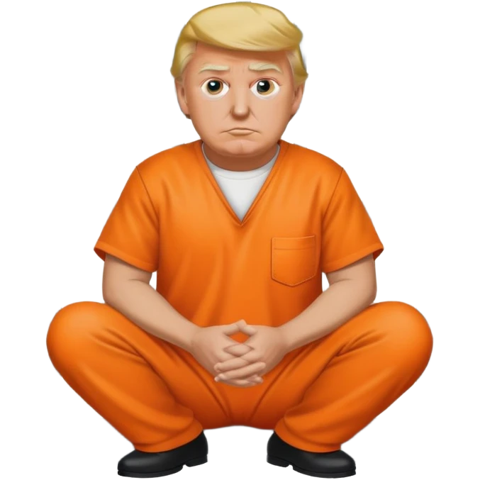 Trump orange  jumpsuit in prison emoji