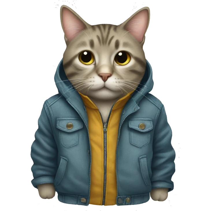 Cat with jacket  emoji