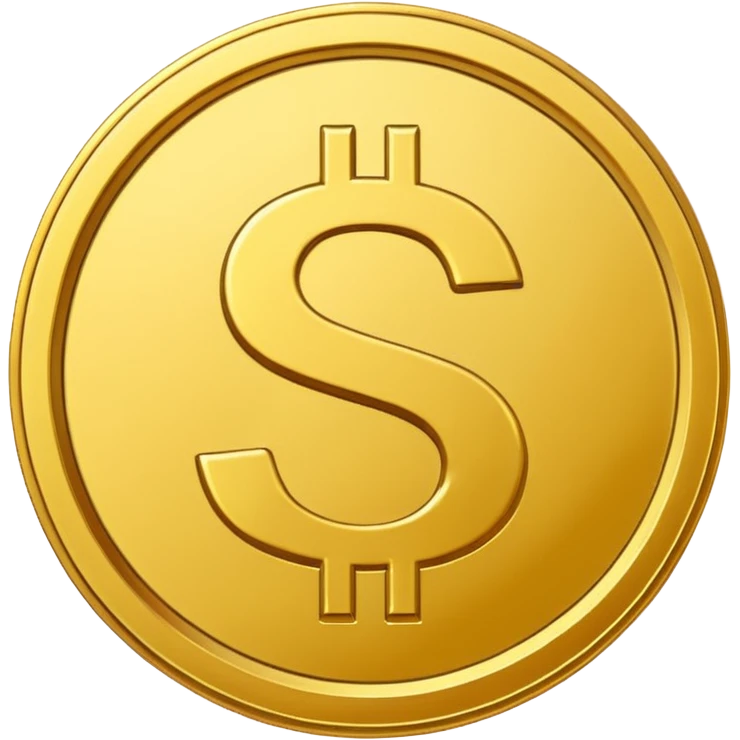 Gold coin with dollar sign emoji emoji