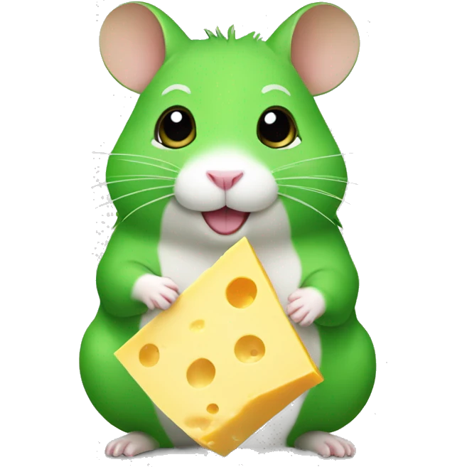 green hamster with cheese emoji