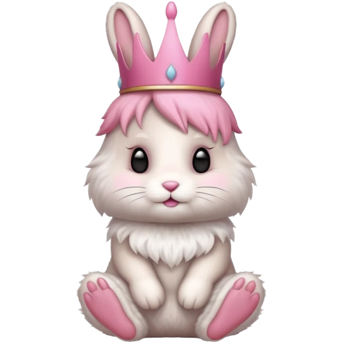 bunny with pink crown emoji