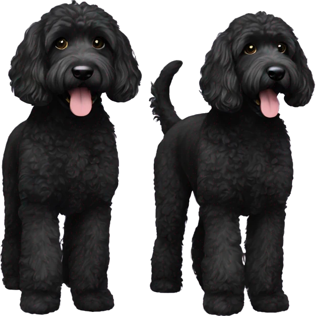 two black goldendoodles emoji