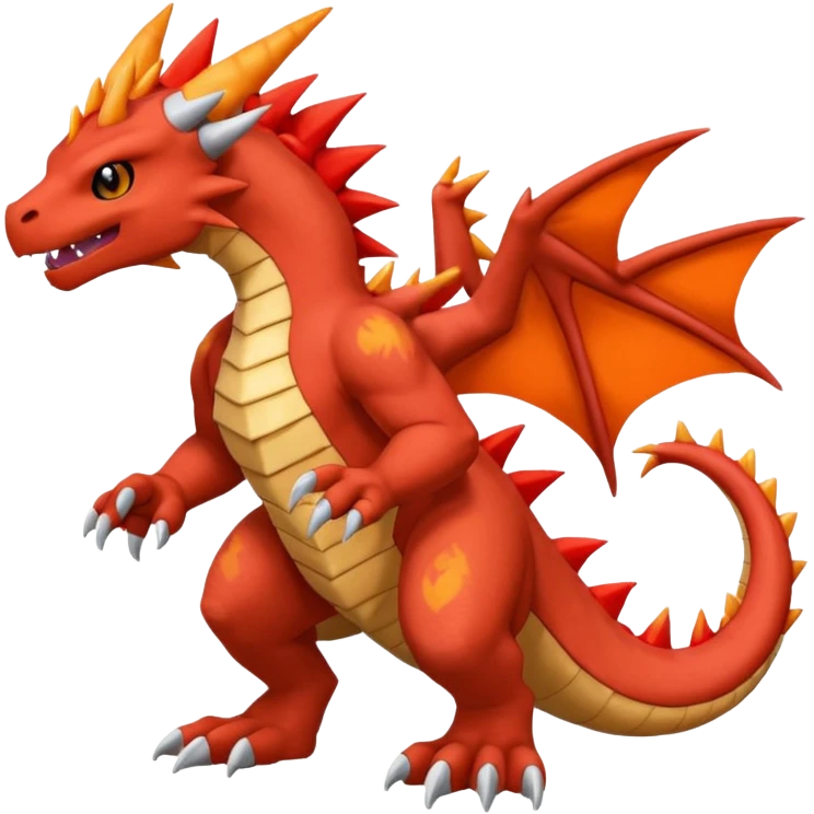 Charmeleon-Guilmon-Zekrom-fusion, full body emoji