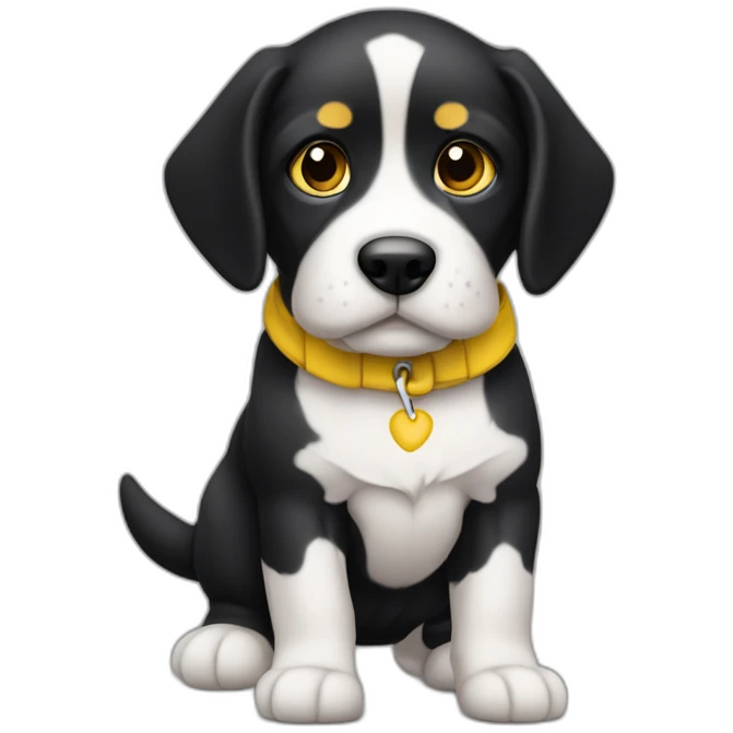 cachorro preto e amarelo sem manchas brancas com rabo de raposa emoji