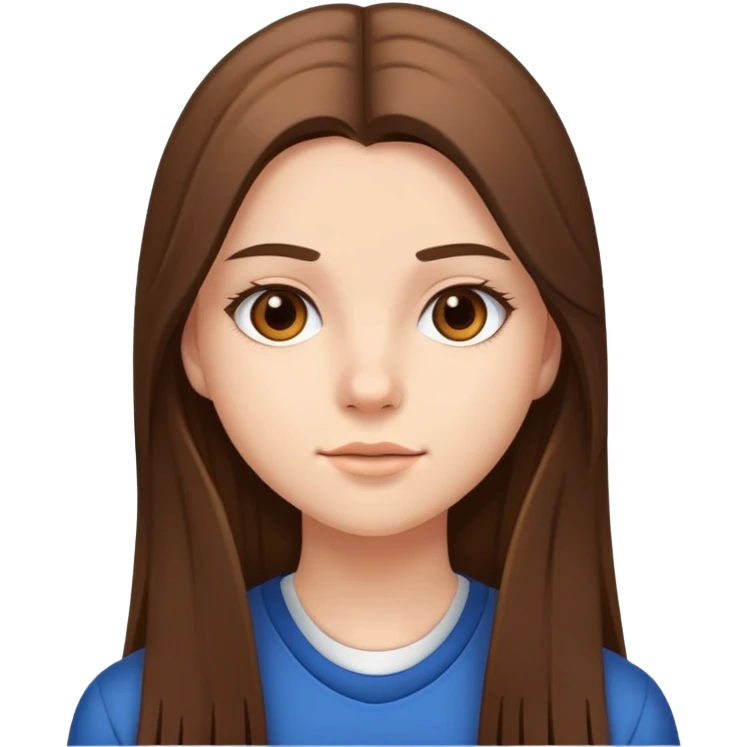 pretty highschool girl with long straight hair emoji