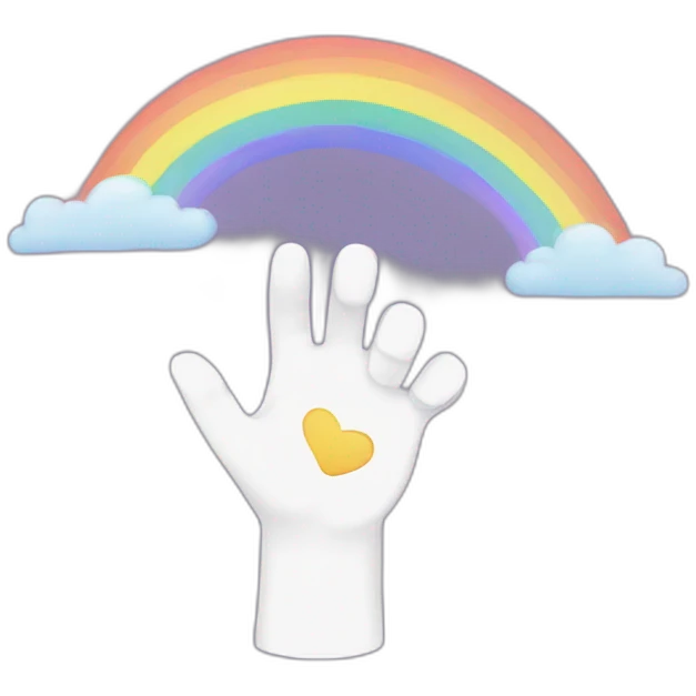 rainbow-cat-with-rising-hand emoji