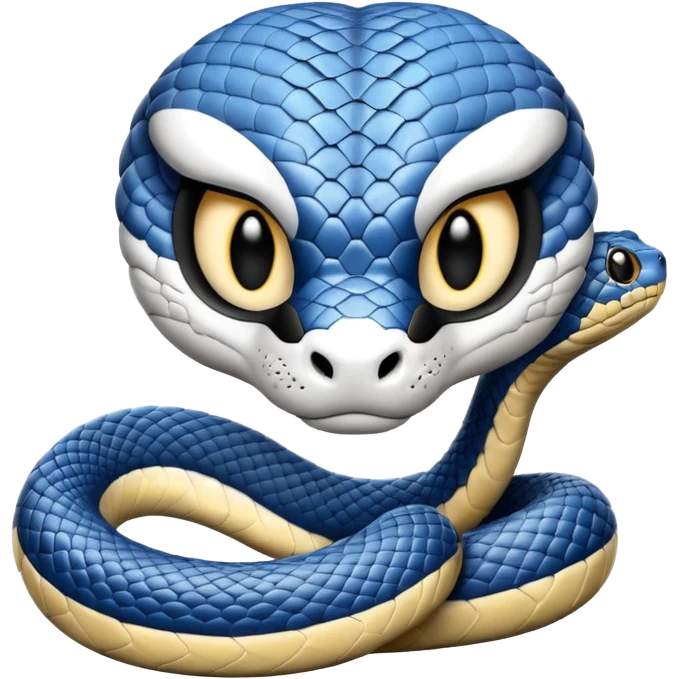 Кобра с чёрными и белыми глазами . У неё чёрно-белая футбольная форма с надписью FangElite emoji