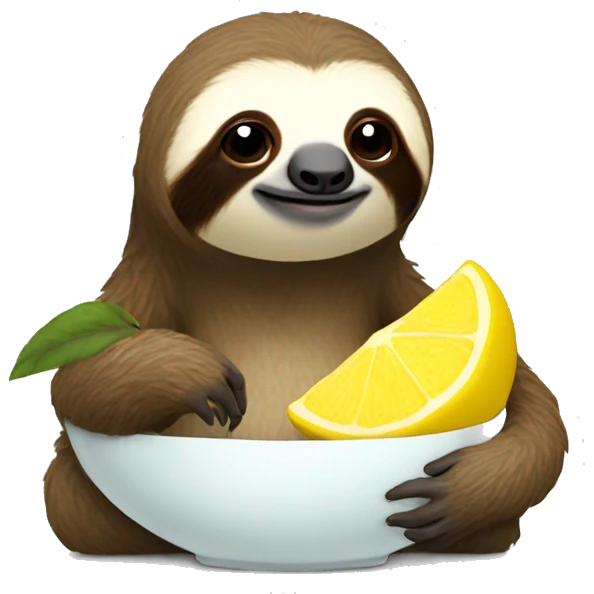 Sloth eating a lemon emoji
