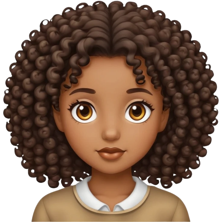 Black cute girl with curly hair  emoji
