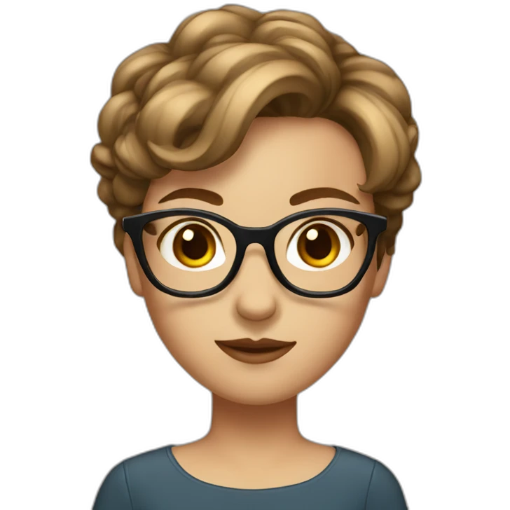 A single girl with glasses with short brown hair woth hot dress emoji