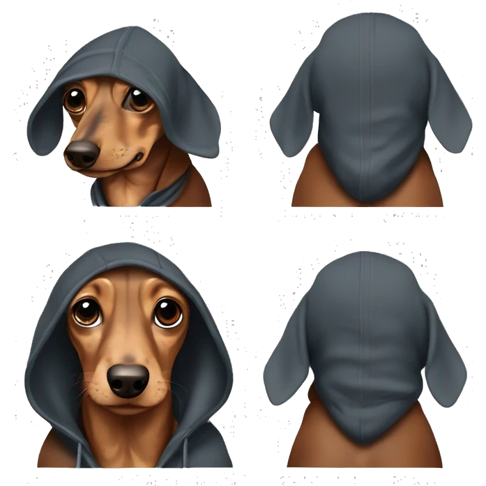 ￼ dachshund wearing hoodie￼￼   emoji