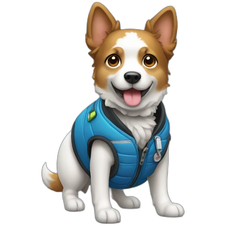 Chien avec un gilet de secours emoji