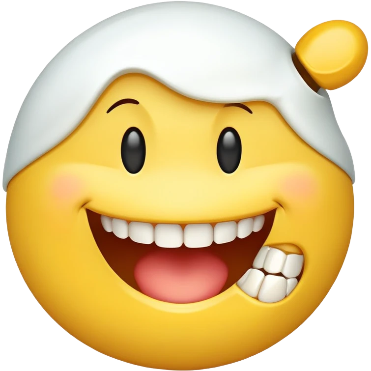 Smiley face missing a tooth emoji