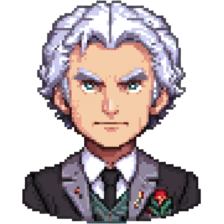 Professor Oak from Pokemon with grey hair emoji