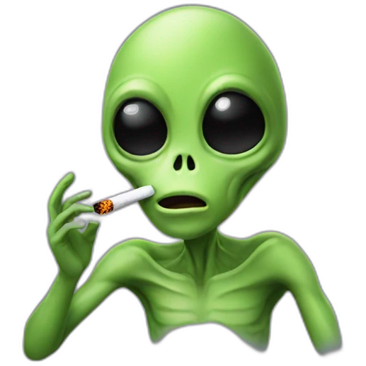 Alien smoking emoji