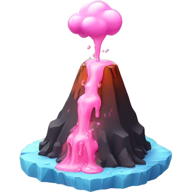 volcano but instead of lava coming out it is pink liquid with ice cubes emoji
