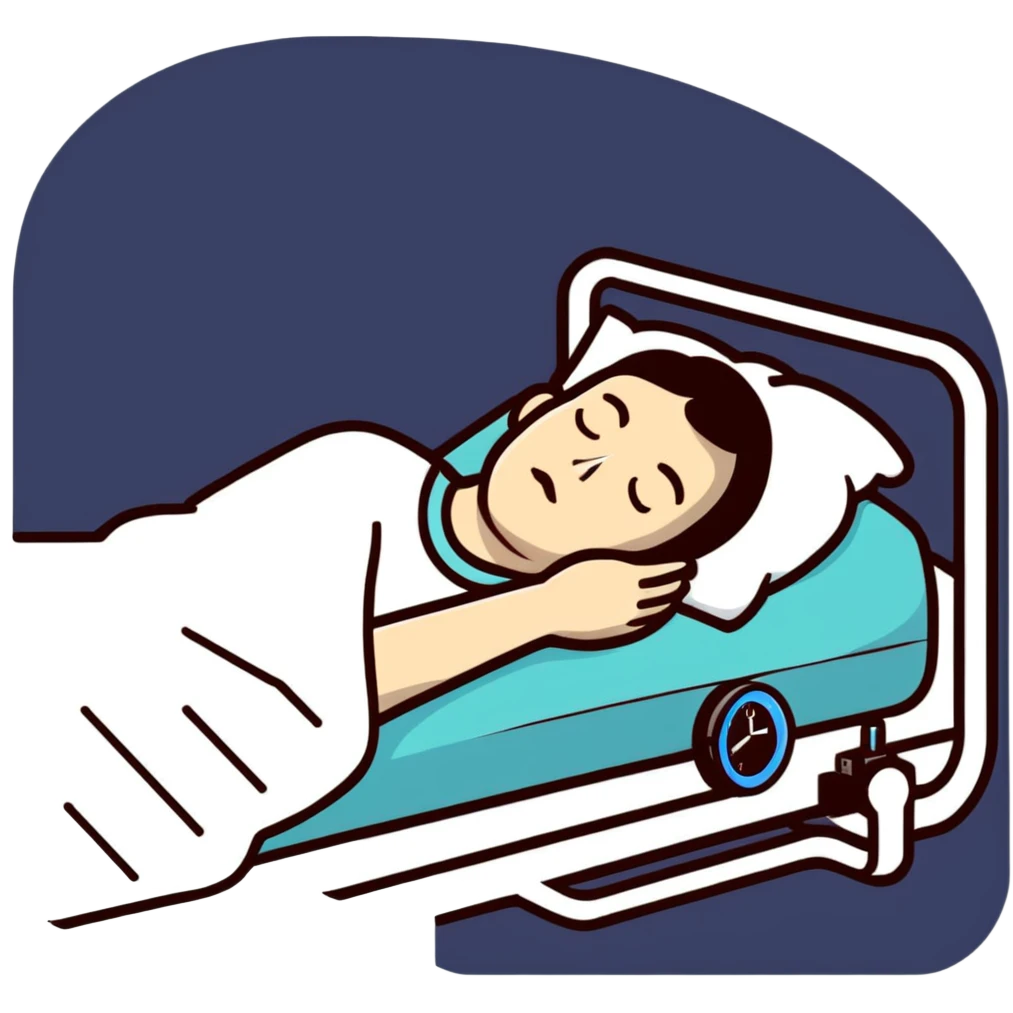person sleeping with sleep study monitoring equipment emoji