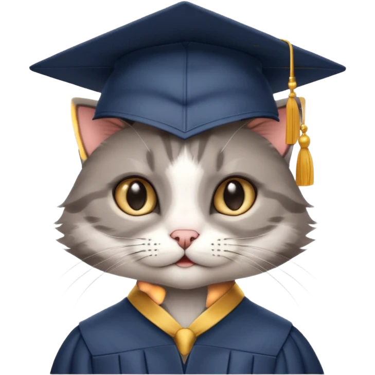 кот со шляпой выпускника emoji