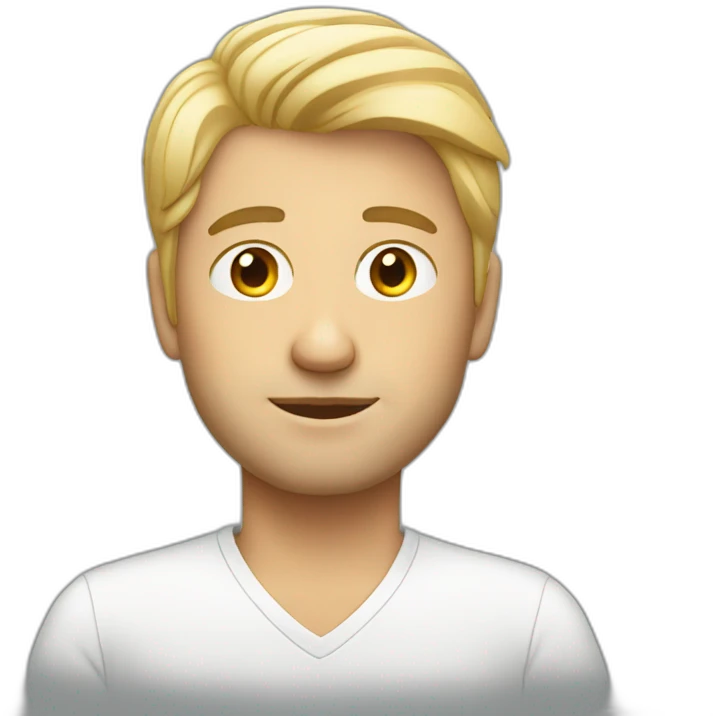  Handsome whitish Man with laptop  emoji