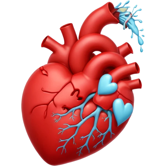 Create an emoji that vomits an avalanche of anatomical hearts emoji