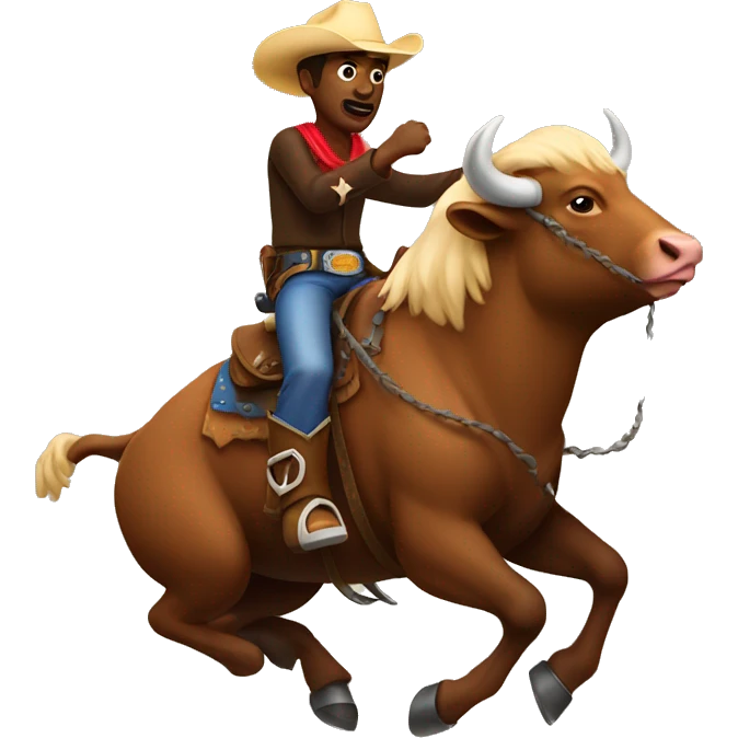 Cowboy riding a buffalo emoji