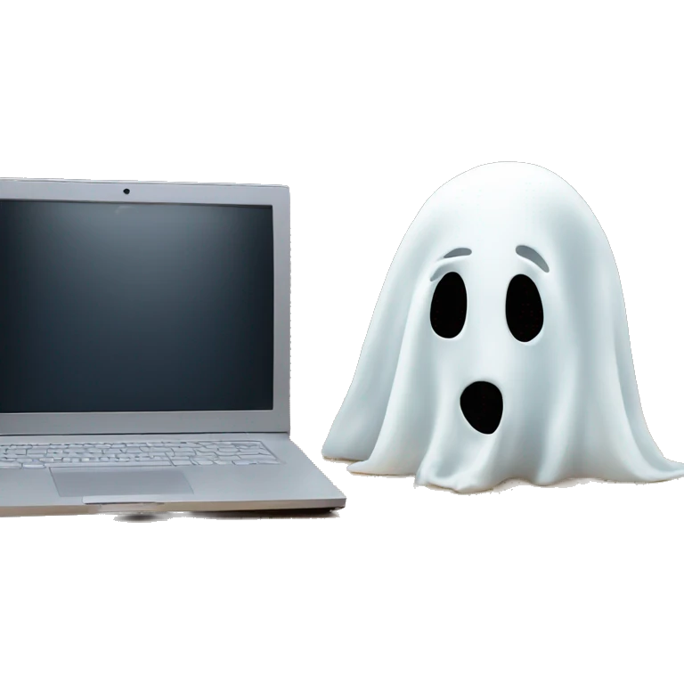 ghost behind its computer emoji