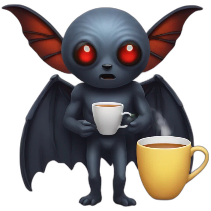Mothman drinking tea emoji