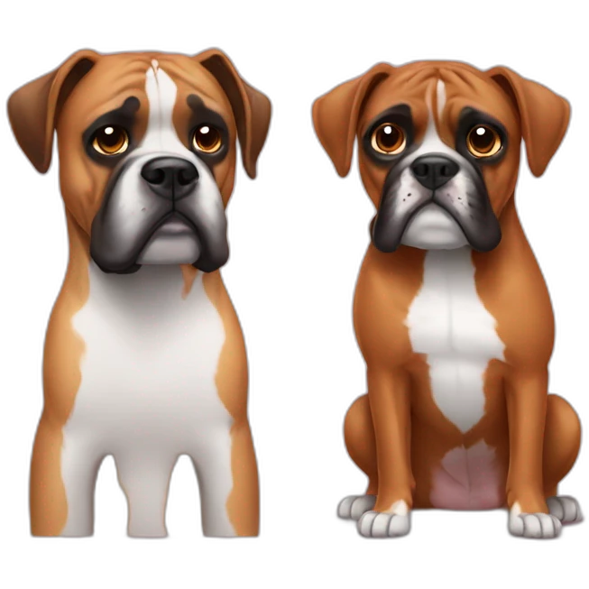 bird and boxer dog in love emoji