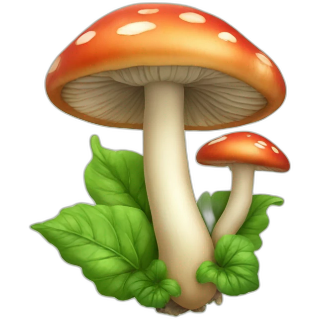 heart of mushrooms and plants emoji