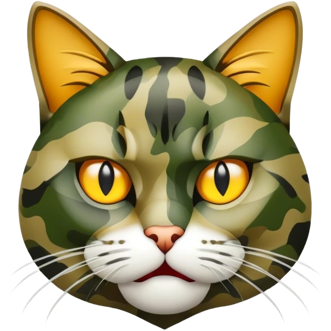 camo angry cat  emoji