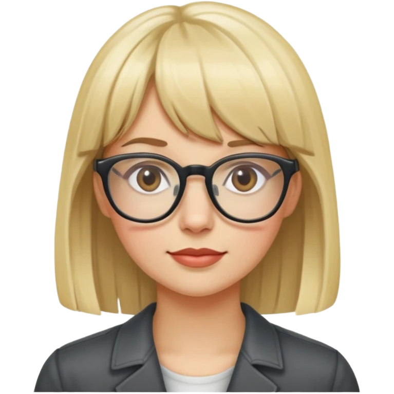 Blonde Super woman with glasses and bangs emoji