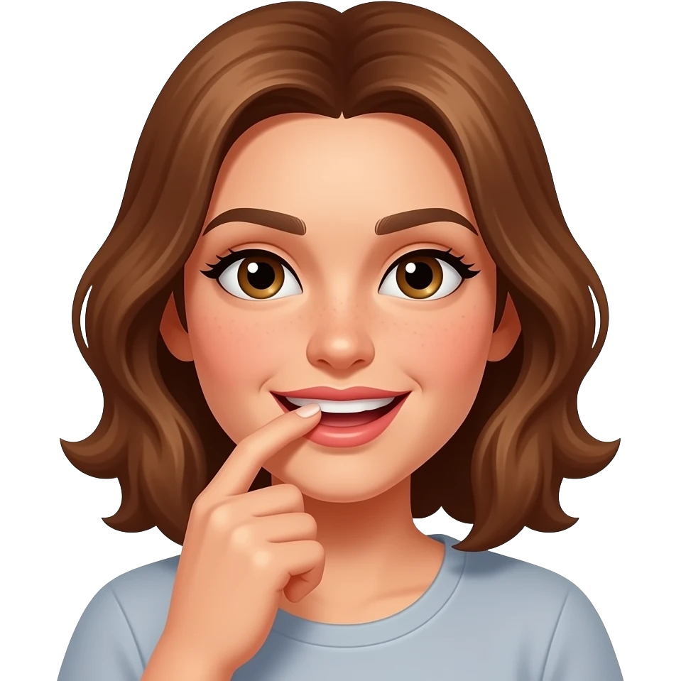 Nail bite flirty emoji