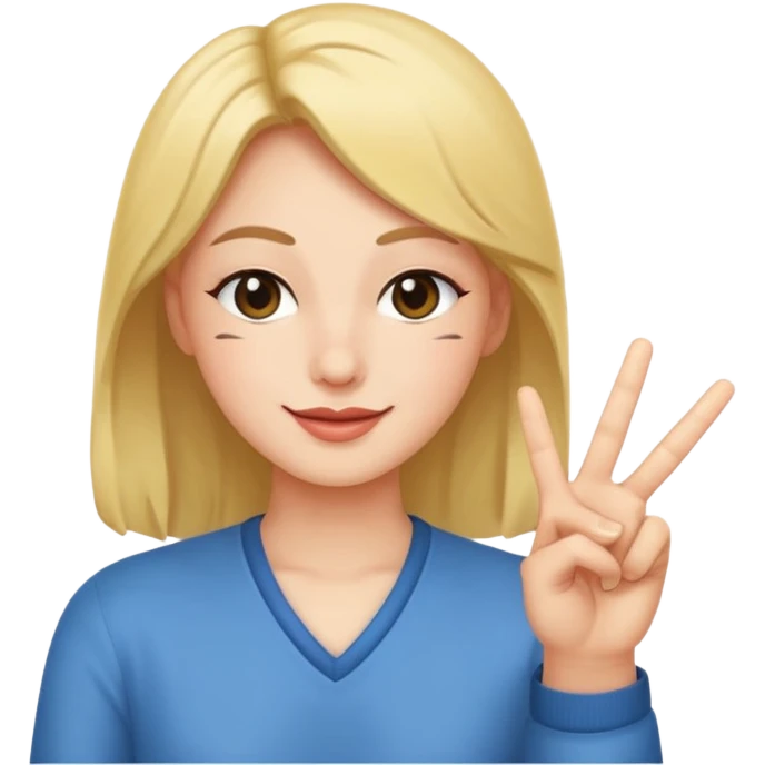 Wink face doing peace sign emoji