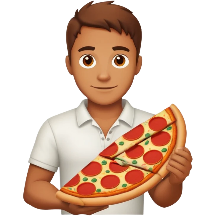 Dragon Williams holding and pizza emoji
