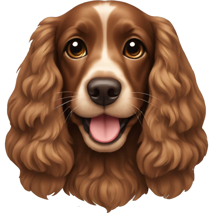 Brown Cocker spaniel smiling and very cute emoji
