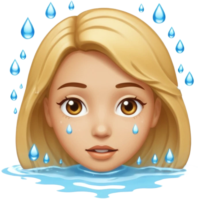 Girl face with water flashing in it emoji