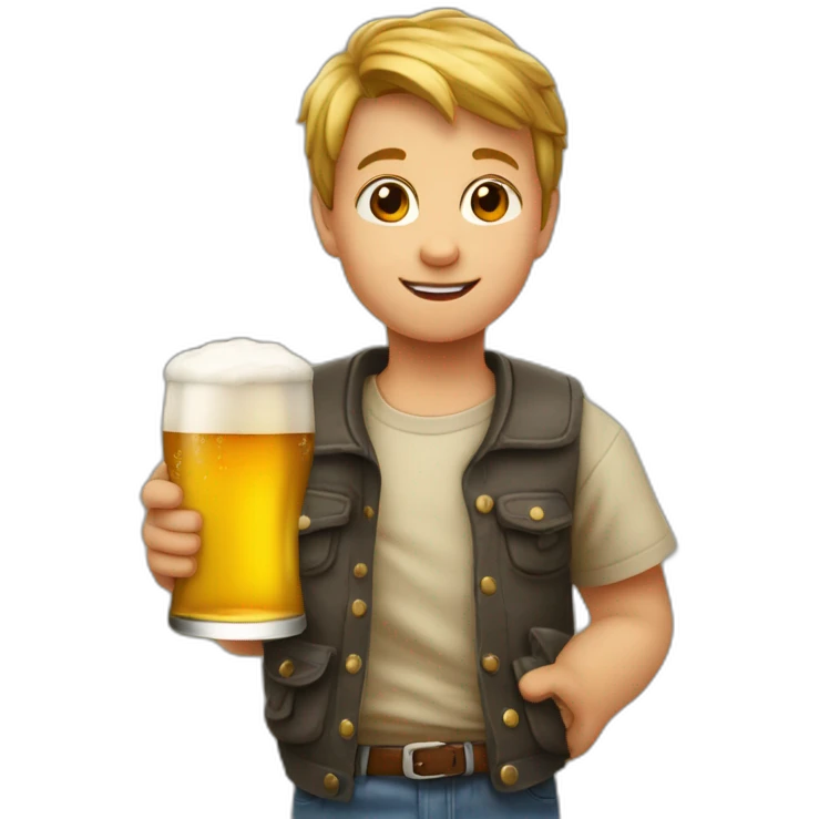 Enfant qui boit une bière emoji