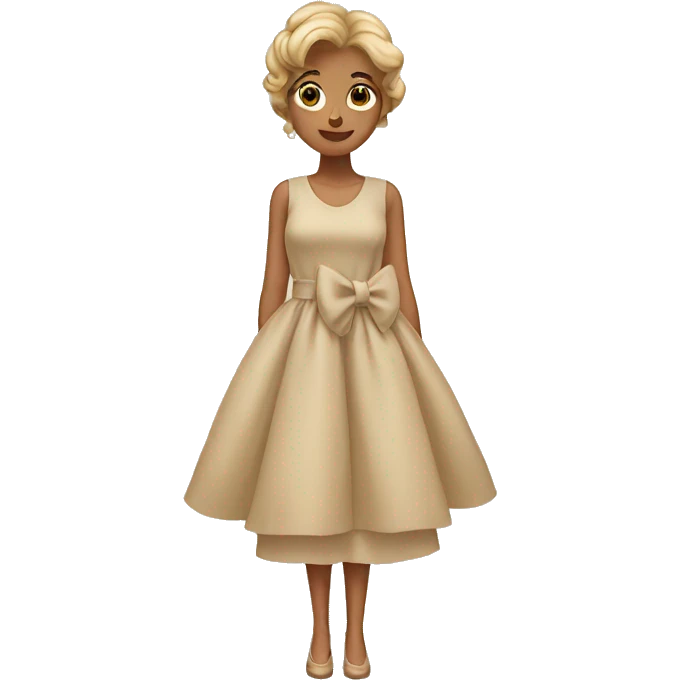 Beige bow Dress emoji